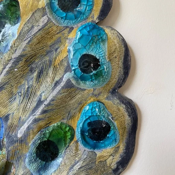 Nada Boner Original Sculpture wall art. ‘Peacock Eyes’ 14x15 - Picture 4 of 6